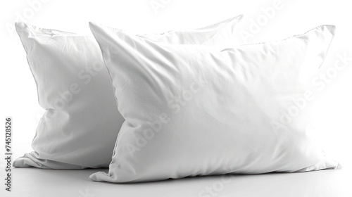 Two white pillows placed adjacent to each other on a clean white surface.