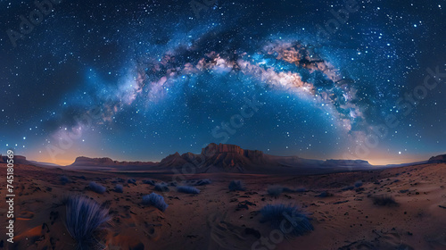 The vast expanse of starry night skies over deserts, documentary capture - (1)