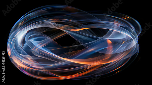 light circles abstract with a black background