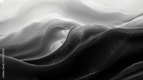 Calm grayscale wavelets depict an abstract monochromatic seaview 