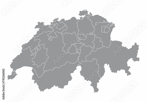 Switzerland cantons map