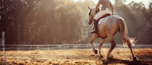 Horseback riding sport event showcasing the elegance and athleticism of horse and rider