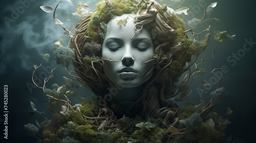 Artistic image of mother earth. World environment and mother earth day concept