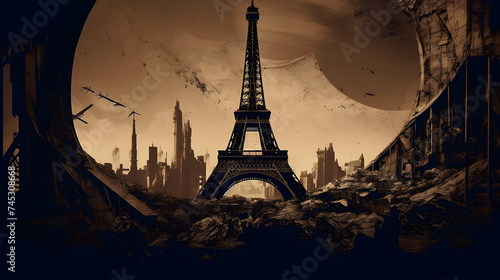 ruins of the eiffel tower by marc