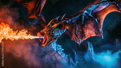 Legendary fire-breathing dragon