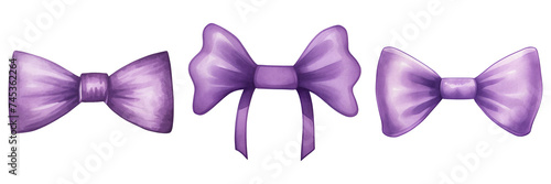 watercolor purple Bow, purple ribbon bow clipart
