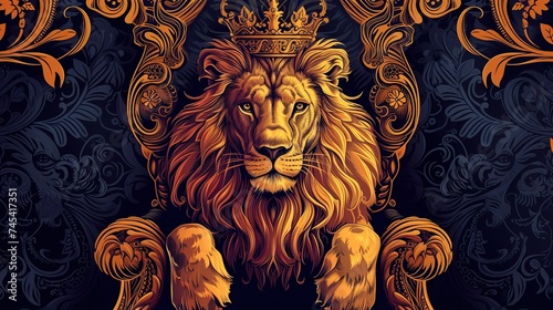 lion head vector, Crowned Lion’s Seat of Honor
