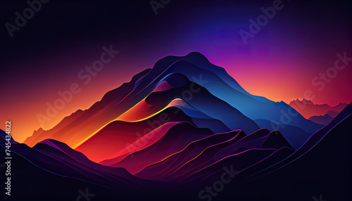 A wallpaper with dark dramatic gradient colors. Ai generated.