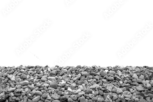 stones on the beach, black and white, PNG file