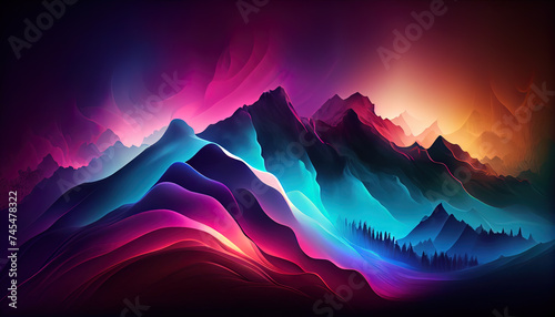 A wallpaper with dark dramatic gradient colors. Ai generated.