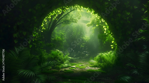 Mysterious Green Forest Pathway