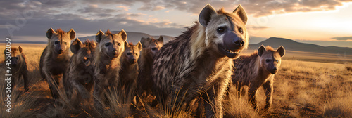 Roaming Free: A Glimpse Into The Intricate Social Interactions Of A Hyena Pack In The African Savannah