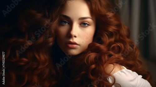 portrait of a woman with long hair and beautiful eyes