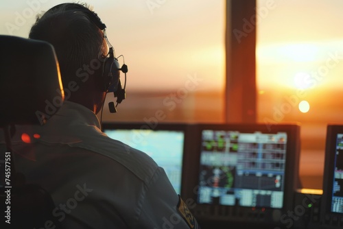 The precision of air traffic controllers guiding airplanes to their designated runways