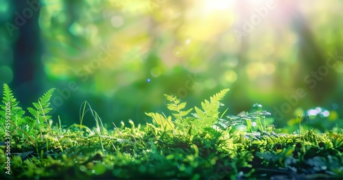 An Illustration of Green Environment with Sunshine. Made with Generative AI Technolog