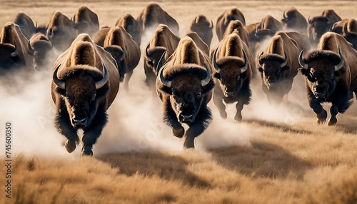 The Thundering Herd: A Bison Stampede from Above