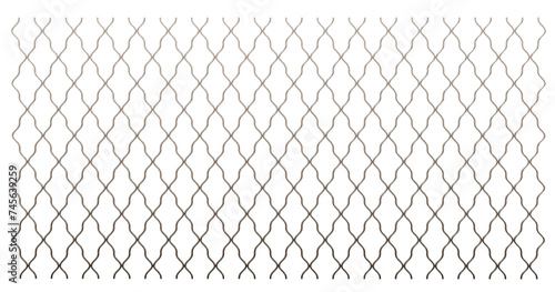 Built to Endure: This 3D illustration of geometric steel mesh embodies unwavering strength. Isolated on a transparent background, it highlights its lasting performance in demanding industrial settings