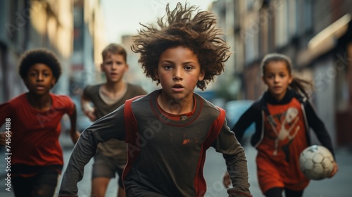 Generative AI Urban soccer scions, determined ambition