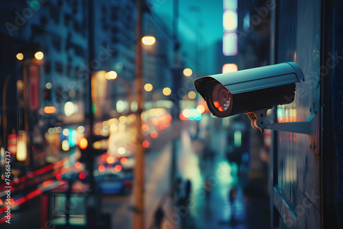 Surveillance camera and night street 