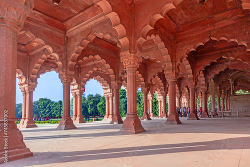 inside the Lal Qila or Red Fort in New Delhi