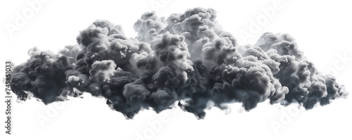 dark gray cumulus and fluffy cloud shape , isolated on transparent background