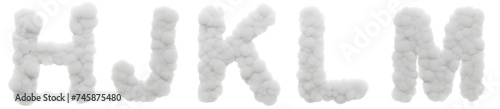 Whispers in the Clouds: Group consonants (H, J, K, L, M) evoke a sense of gentle whispers, like soft breezes through cotton clouds. Imagine these 3D letters rendered in a calming, soothing style
