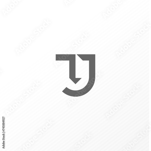 Letter TJ or JT with face concept logo vector icon