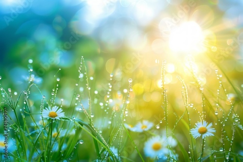 Sun Shines Brightly Over Field of Daisies
