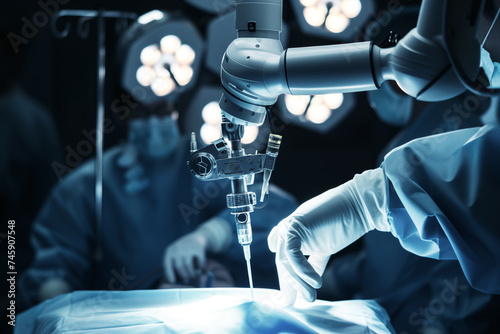 sterile robot assisting with endoscopic surgery
