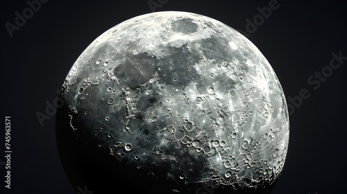 Creating a sharp, realistic image of the moon glowing in the night sky, Generative AI