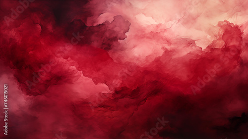 Intense Wine Red Color abstract watercolor background