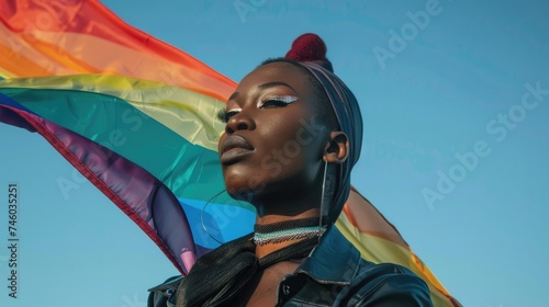 Diverse Unity - LGBTQ+ Pride. A powerful close-up of queer people , their faces and expressions capturing a narrative of pride, unity, and the vibrant spirit of the LGBTQ+ community
