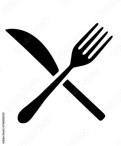 fork spoon and knife silhouette isolated 