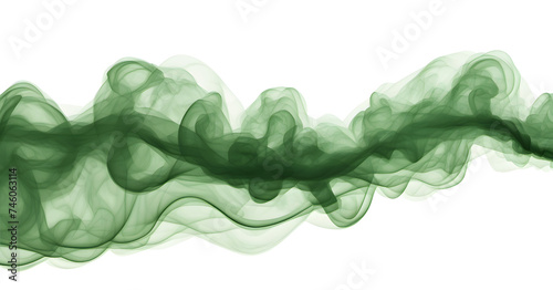 Green smoke on a transparent background, png