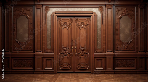 Classic luxury room wooden interior
