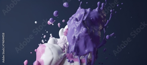 splash of blueberry milk ice cream, thick, melt 44
