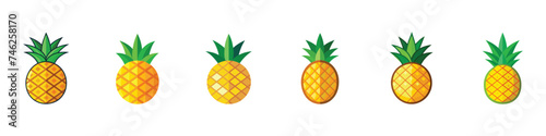 Set of pineapple icon, Pineapple fruit icon. Pineapple illustration, pineapple icon