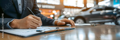 Car dealer signs a contract for a new car at a car showroom. The motive for purchasing a new car at an authorized showroom