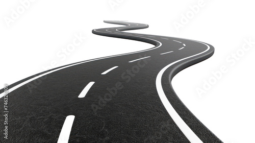 3d winding road curve on transparency background PNG 