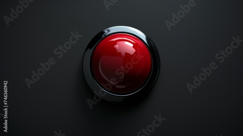 Red button on a black background. Press and start