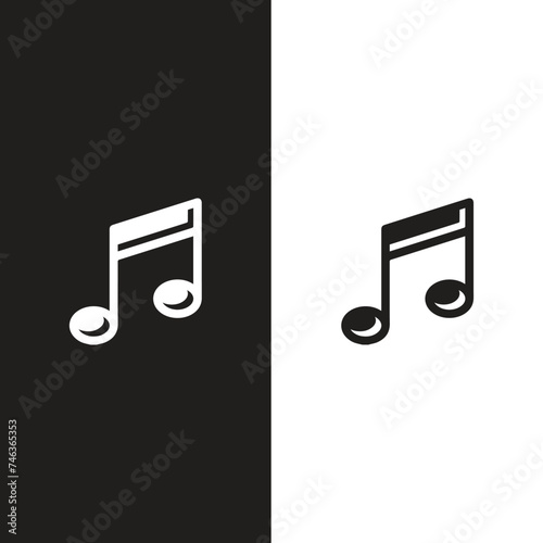 Music Note vector illustrator. Advertising and Media icon glyph style. 
