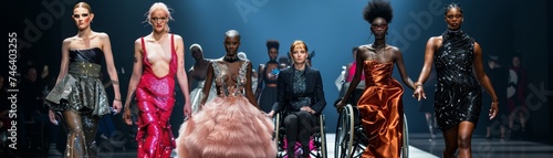Accessible fashion show runway models with disabilities diversity and glamour