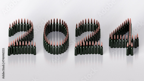 2024, military 5.45 cartridge 39mm, AK-74 rifle Kalashnikov cartridge on white background, military-themed designs, Civil Defense and Population Protection, russian ukrainian army ammunition