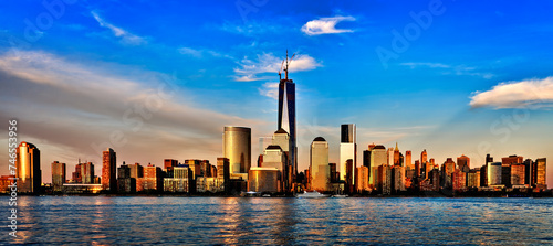 New york city skyline. Urban landscape. Modern city landscape. Cityscape backgrounds. 