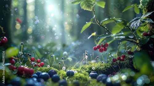 magical forest, paradise, magical journey, Blackberry, raspberry, blueberries, red currant,black currant ​