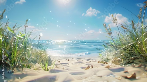 premium summery beach background 