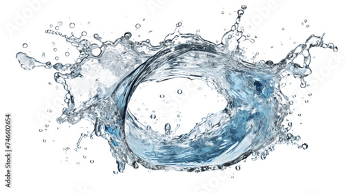 Blue Water Splash Ring on Transparent Background for Health and Wellness Concept