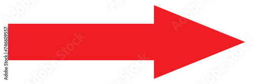 Red right arrow icon. Vector isolated on white background. Vector illustration.