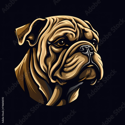 logo illustration of bulldog