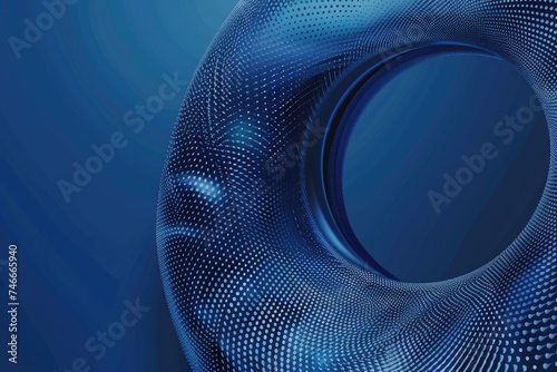 Close up of a circular object on a blue background, suitable for various design projects